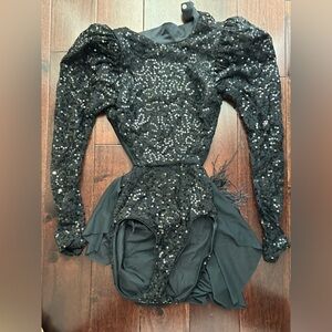 Weissman adult small black sequined dance costume.